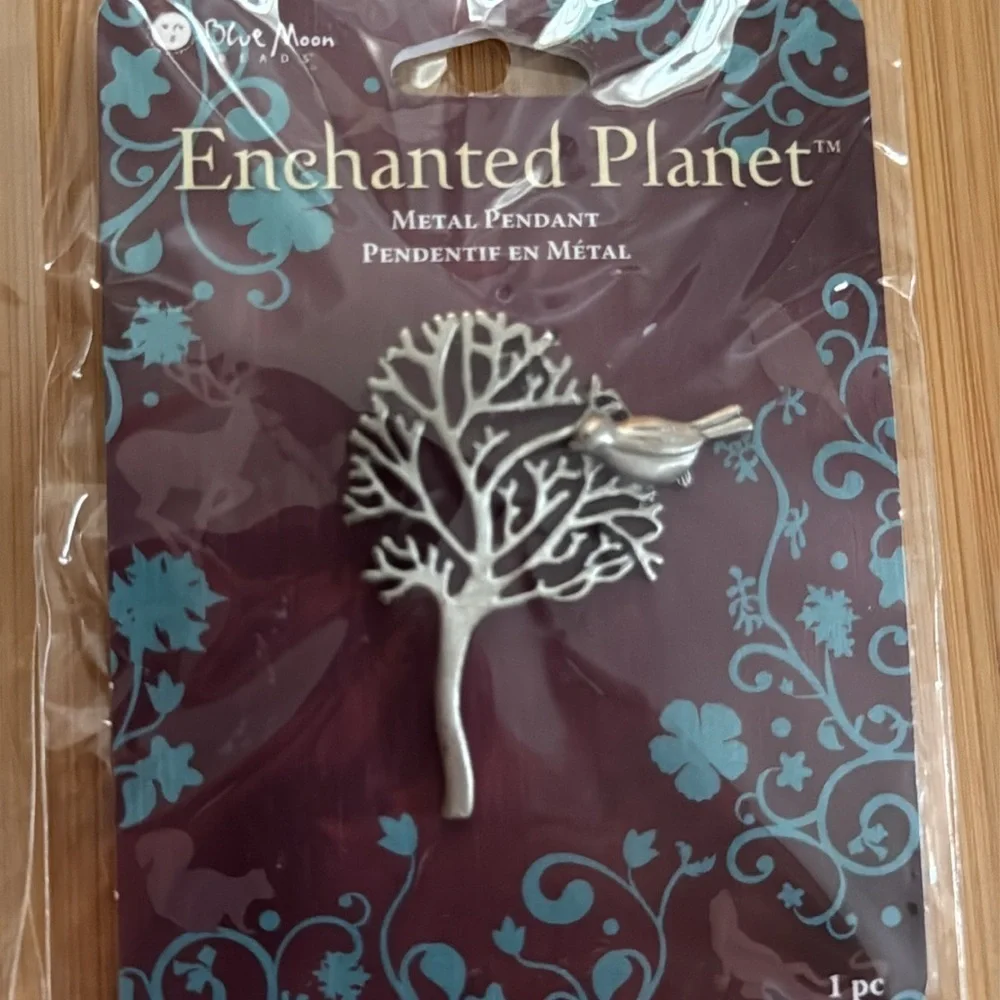 NWT Blue Moon Enchanted Planet Metal and Bone Pendants Set Jewelry Crafting